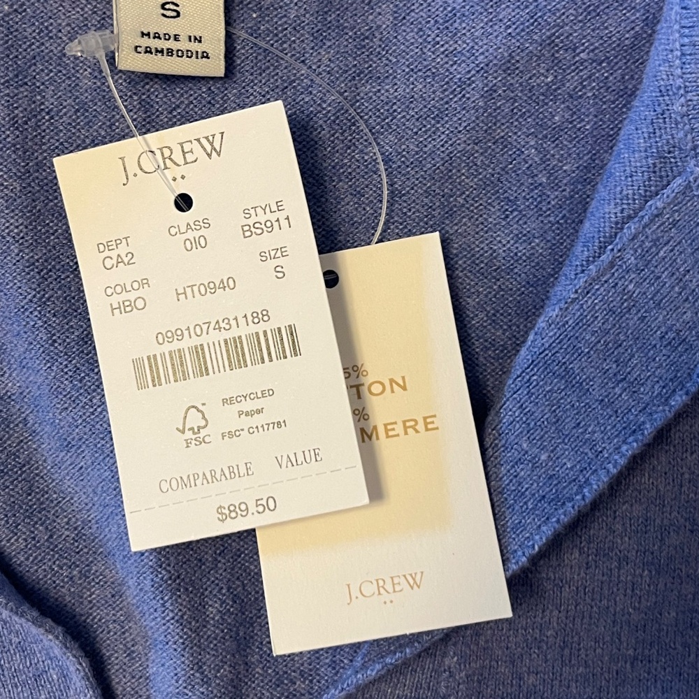 J Crew Factory Cotton Blend Polo Sweater - Picture 3 of 4